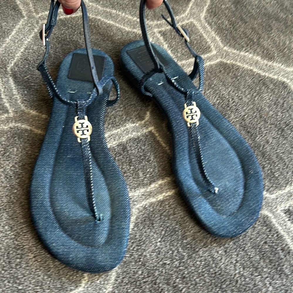 TORY BURCH denim sandal size 9 1/2